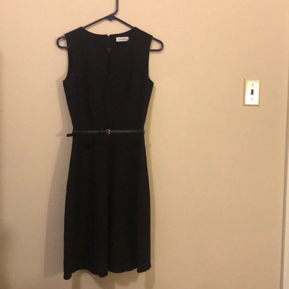 Black fit and flare dress w/ keyhole detail